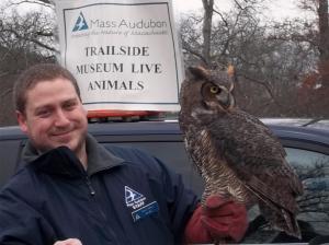 Trailside museum speaker with owl
